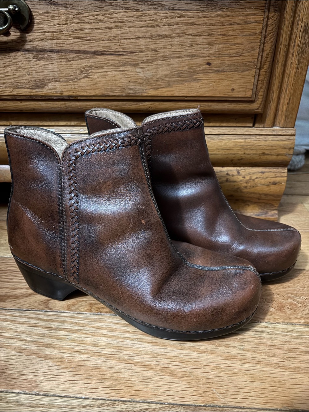 Dansko Women’s Brown Leather Ankle Boots - Classic Slip-On Style